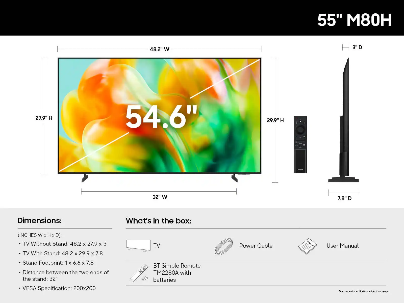 Samsung 55" Class M80H Series Mini LED 4K UHD Samsung Vision AI Smart Tizen TV (2026) color options